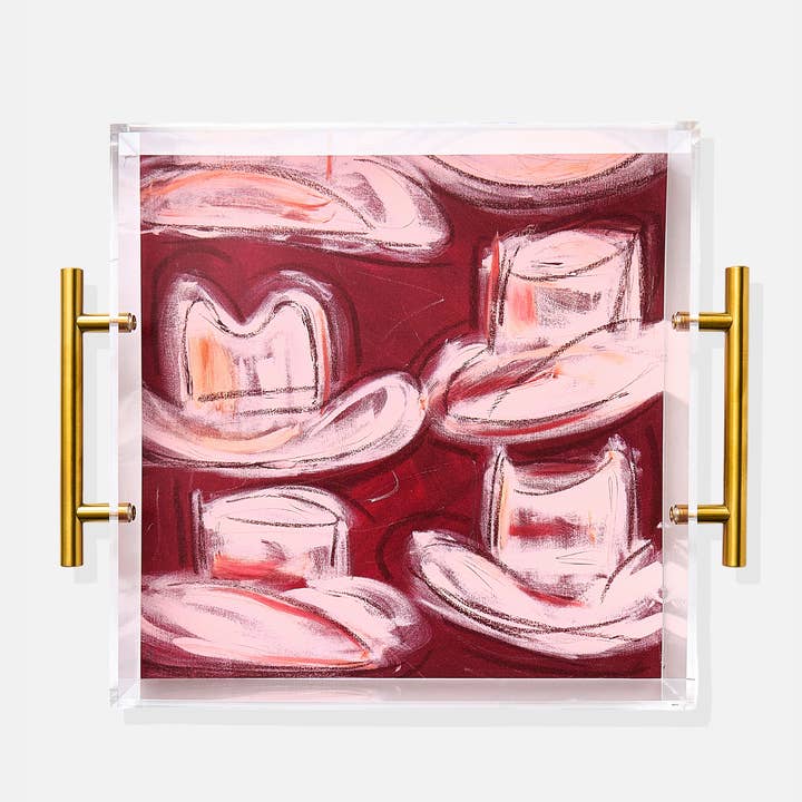 Tart By Taylor - Wholesale Decorative Tray - Six Shooter Acrylic Tray With Gold Handles