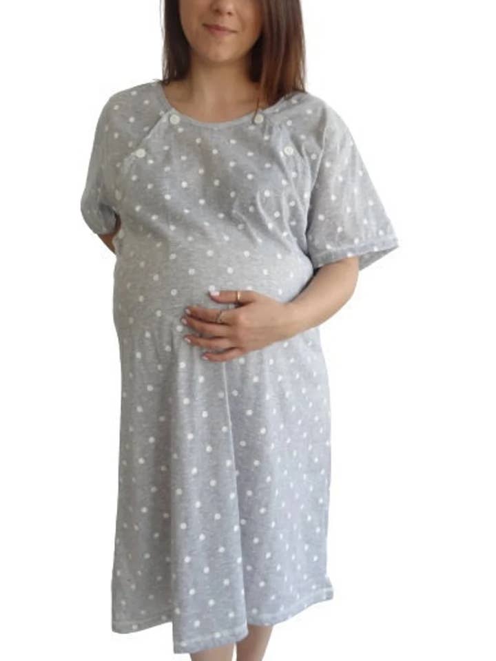 Adams Fashion Maternity - Wholesale Nursing dress – Maternity - 980 Maternity Birth Gown Nursing Nightdress Breastfeeding0
