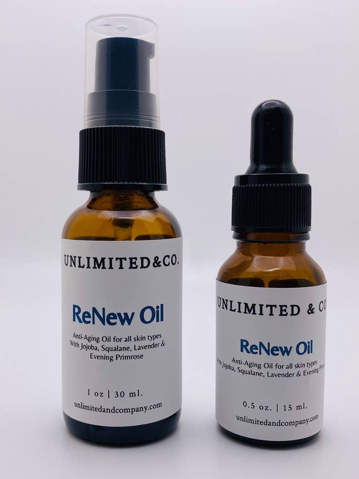 Huile anti-âge ReNew pour la vente par Unlimited & CO.