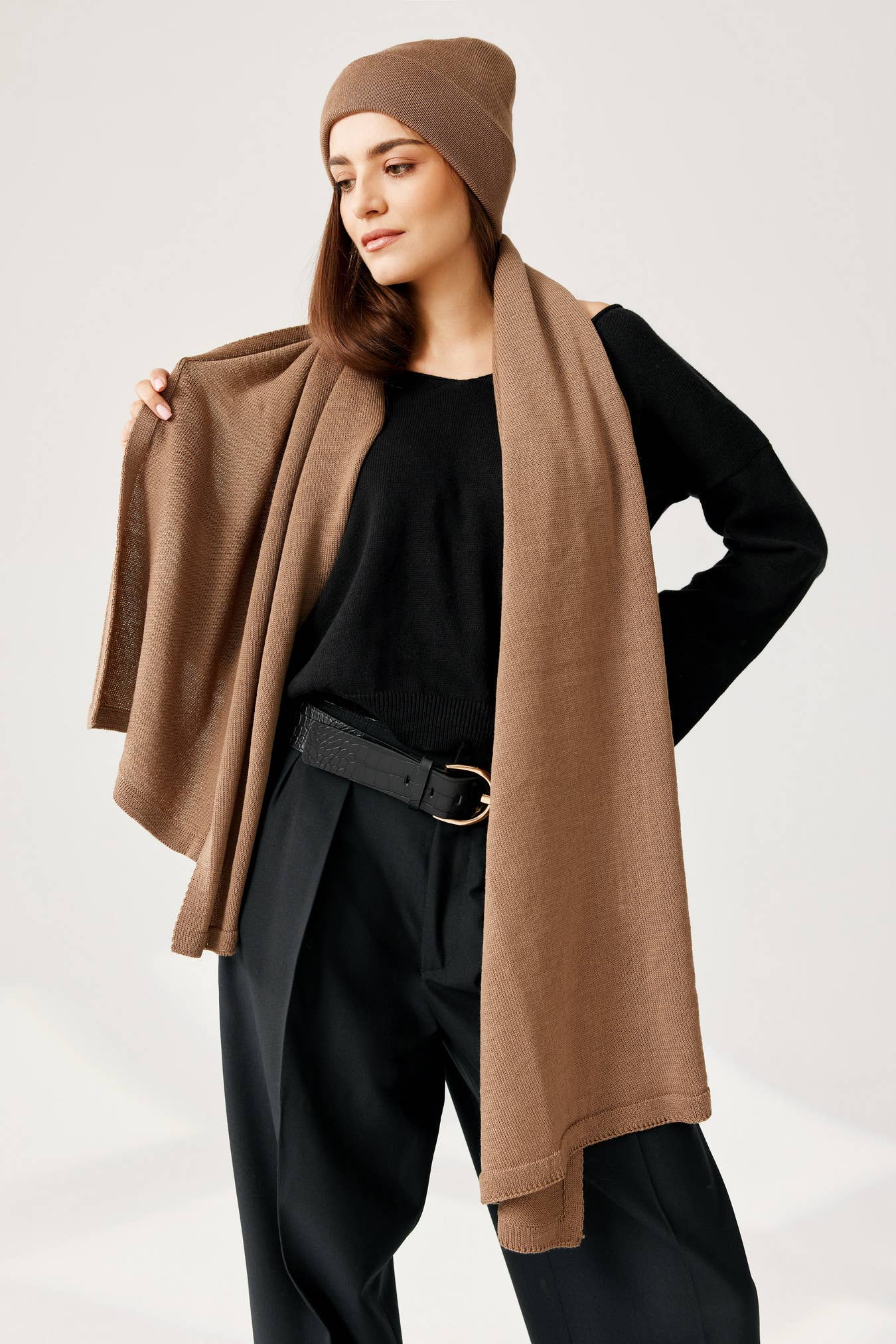 Ander - Wholesale Scarf - Women's - Scarf Penelope 100% merino wool 170x60cm- 4 colors!4