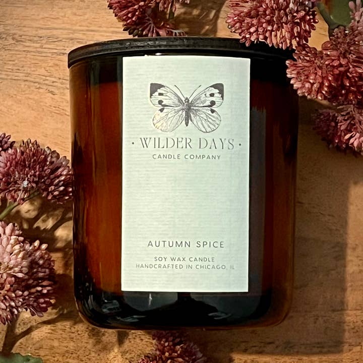 Autumn Spice X Wood Wick Soy Candle for wholesale by Wilder Days Candle Company