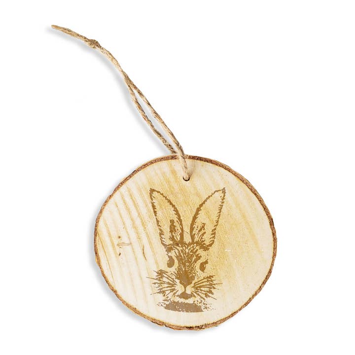 Rabbit Easter Wood Ornament for wholesale by Viv&Lou