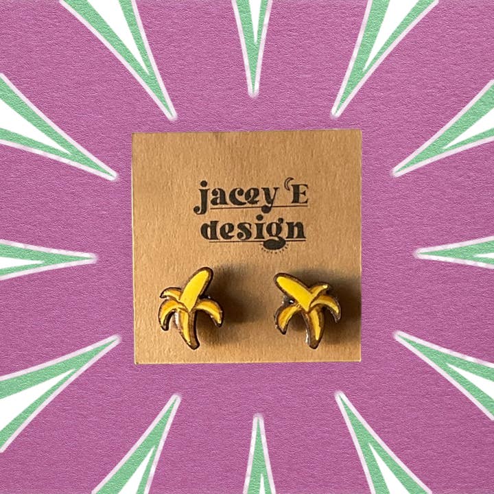 Clous peints délicats en forme de bananes pelées pour la vente par Jacey e Design