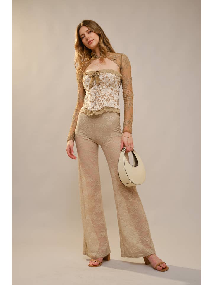 Blue B - Wholesale Pants - Women's - 23781P Floral Lace Western Stitch Inner Short Flare Pants10