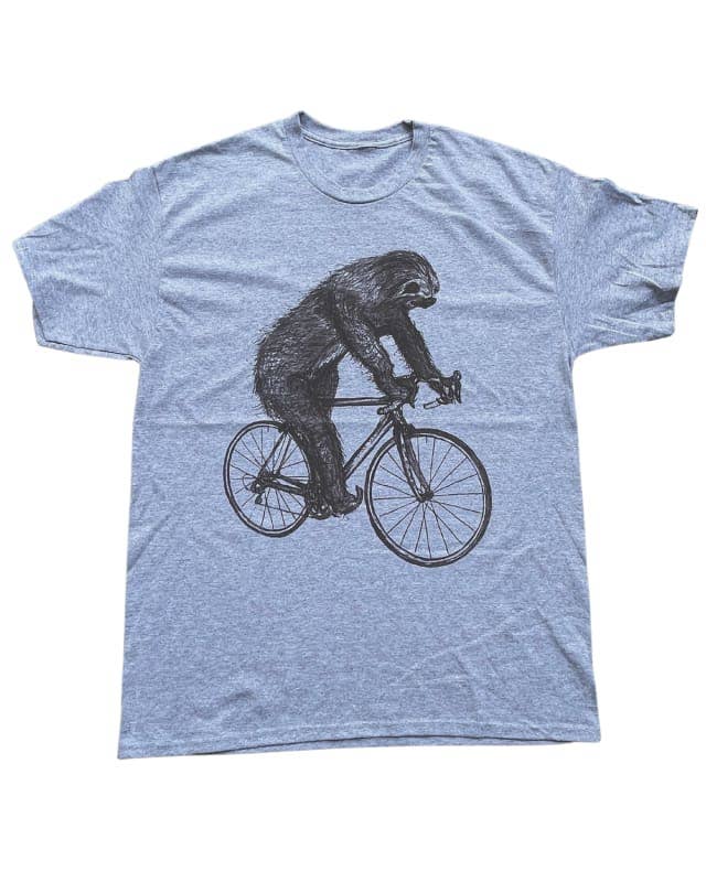 Dark Cycle Clothing – Engroshandel T-shirt med print - Herre – Dovendyr på en cykel herre/unisex skjorte0