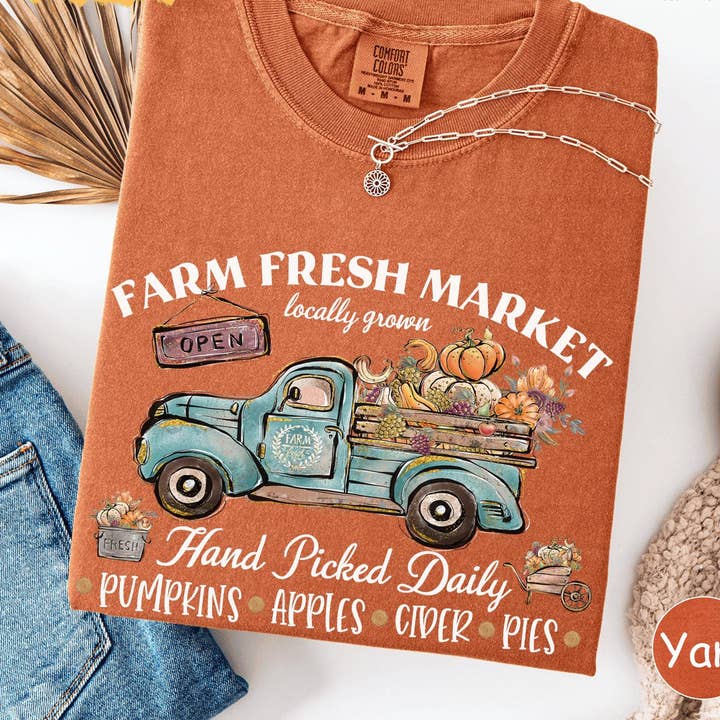 Farm Fresh Pumpkin Comfort Colors Shirt,Thanksgiving Sweater for wholesale by Glaime