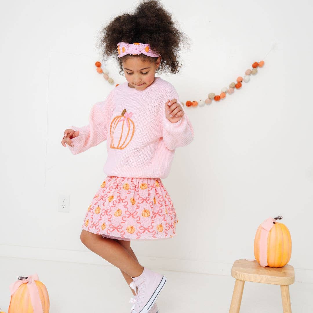 Sweet Wink - Vendita all'ingrosso Maglione tricot - Bambini - Maglione a Maglia Zucca Civettuola - Abbigliamento Bambina - Autunno3