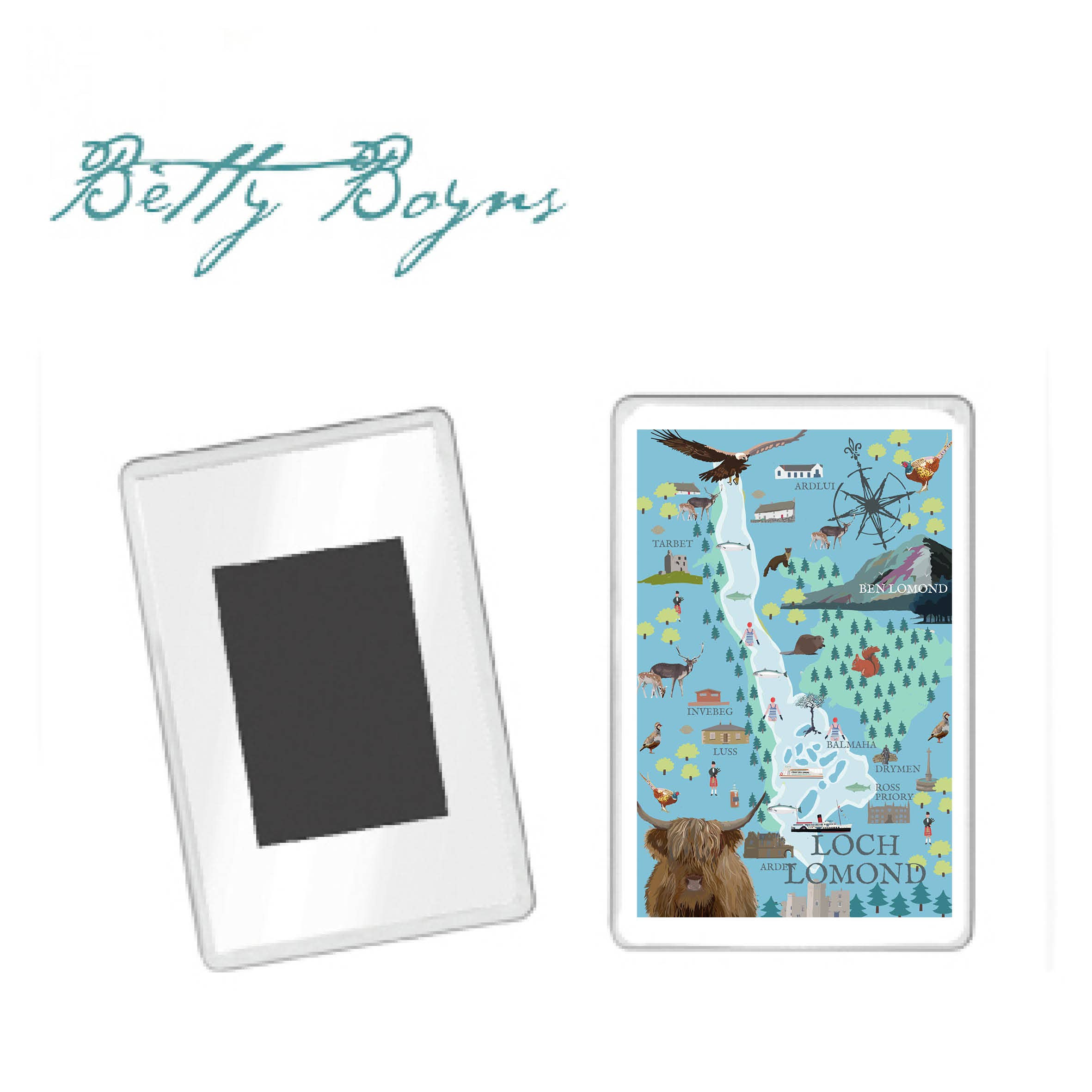 BETTY BOYNS MAPS – wholesale Magnet – Loch Lomond New  Fridge Magnet0