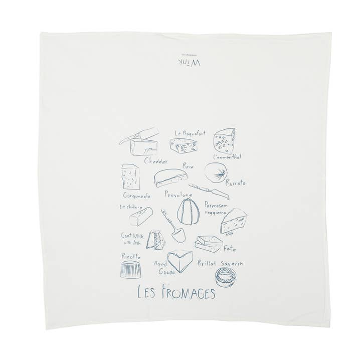 wink design - Wholesale Tea Towel - les fromages tea towel