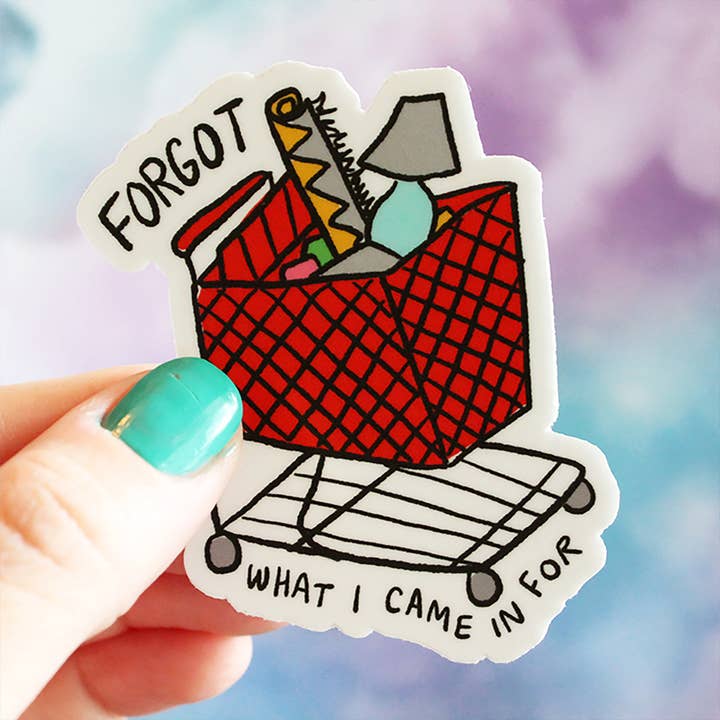 Shopping Cart Sticker for wholesale by Kat French Design