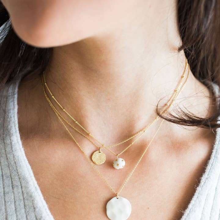 Jenna Vanden Brink Ceramics - Wholesale Pendant/Charm Necklace - Sun and Moon Necklace (mini)3