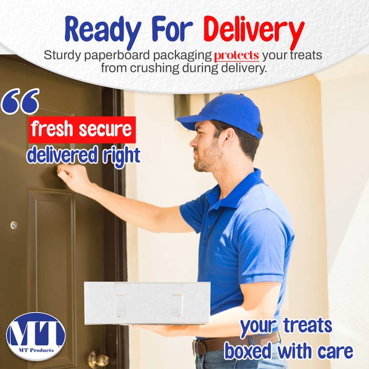 MT Products - Wholesale Gift Box - MT Products Cookie Boxes 12" x 12" x 5" - White Bakery Boxes4