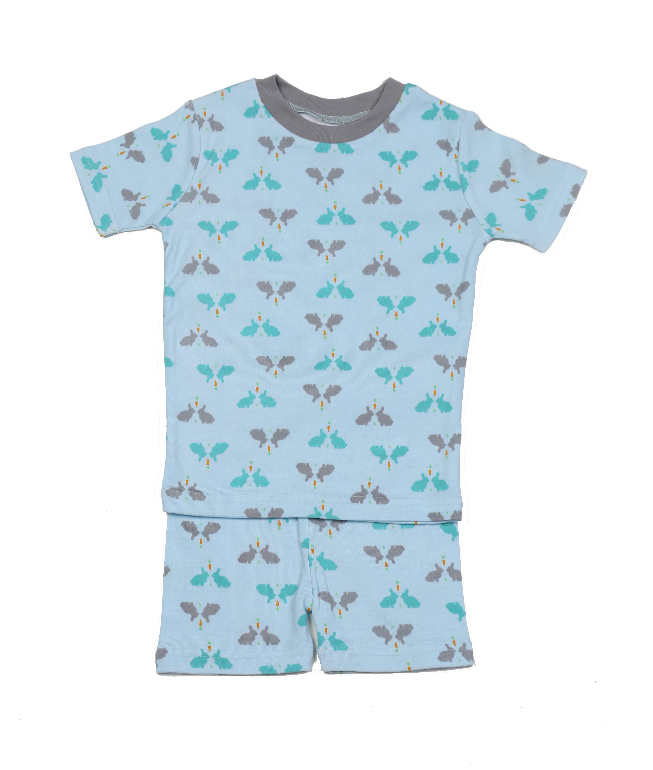 New Jammies - Wholesale Sleepwear Set - Kids - Bunnies N' Carrots Blue PJ Short Set0