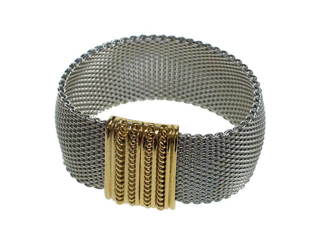 Erica Zap Designs - Wholesale Link & Chain Bracelet - Domed Mesh Bracelet with Textured Magnetic Clasp