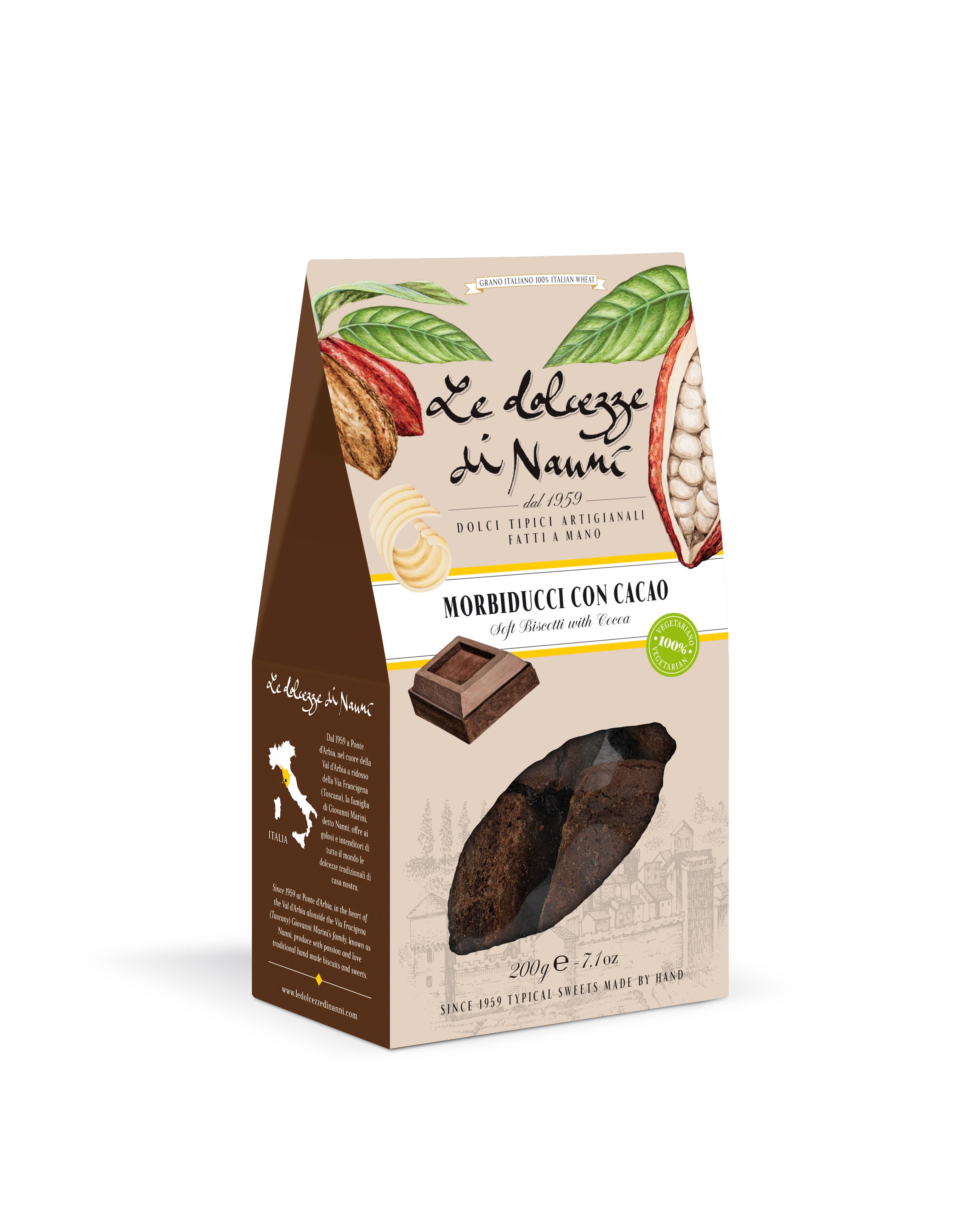 Le Dolcezze di Nanni - Wholesale Cookie - 505 Morbiducci with cacao, soft biscuits made in Italy0
