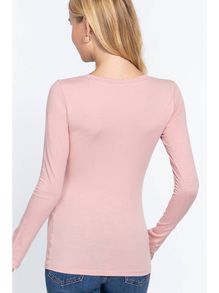 Active Basic | Active USA - Wholesale Knit Top - Women's - Long Sleeve Scoop Neck Top40