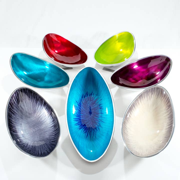 Tilnar Art – wholesale Decorative plate/dish/bowl – Brushed Aqua Boat Bowl 27 cm3