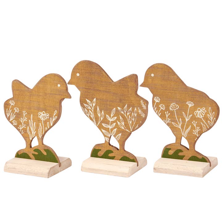 Floral Chicks Stand Up Set for wholesale by Primitives by Kathy