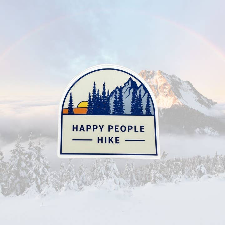 Sticker Zonsondergang Bergwandelen Buiten voor wholesale door Happy People Hike