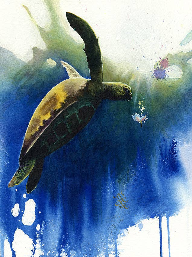 Sea Turtle - Ocean Collection Print for wholesale by Dream In Watercolor