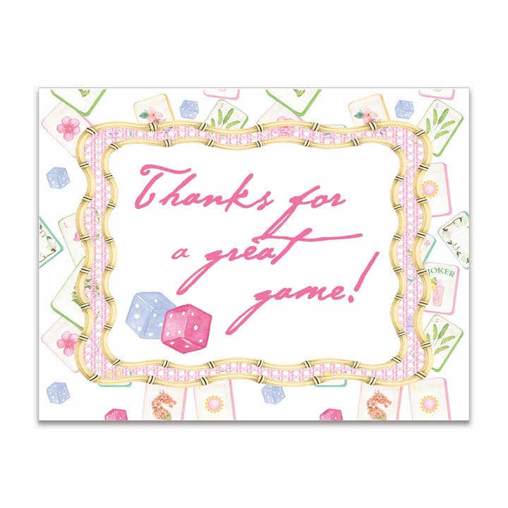 Carte de remerciement pour une excellente partie de Mahjong Southern Charm pour la vente par Bourbon & Bacon