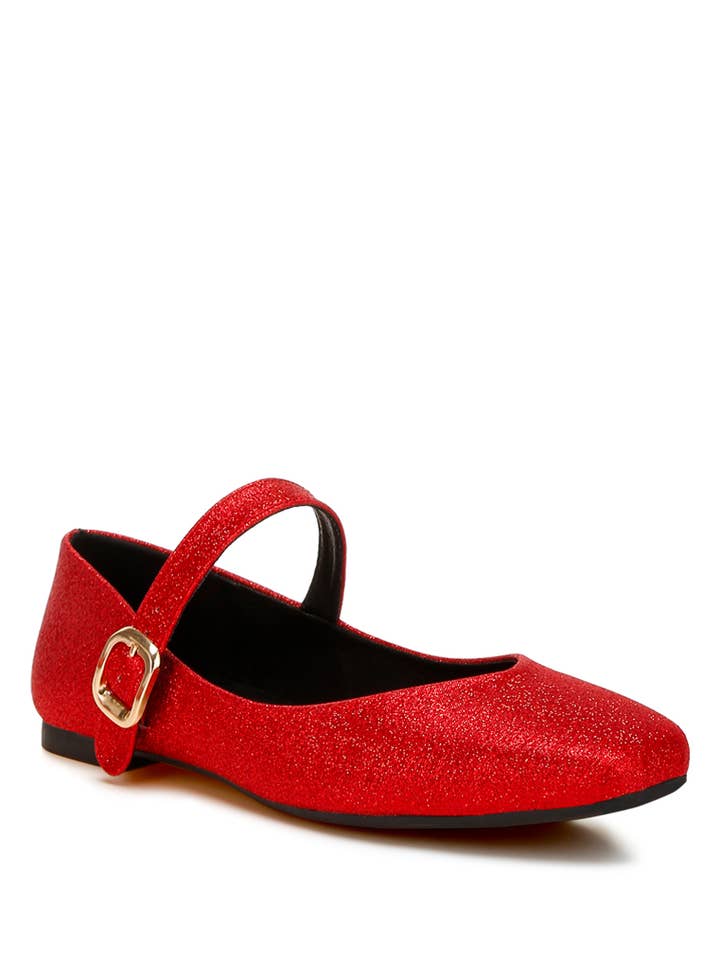 Herma Glitter Pin Buckle Ballerinas for wholesale by Rag Company