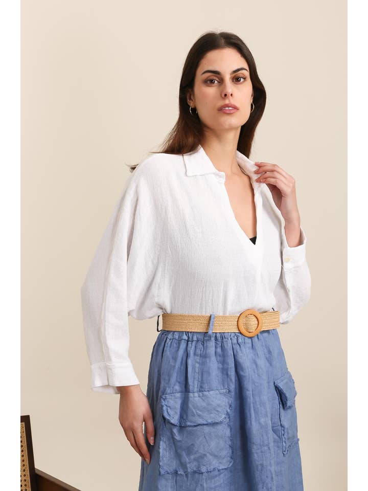 LÉA & LUC - Wholesale Tunic - Women's - Blouse in 50% linen 50% cotton REF. 1007019