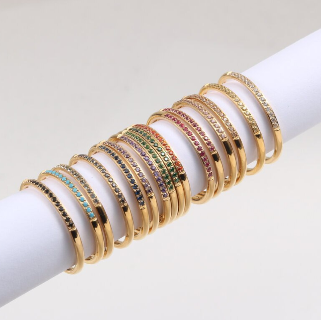 MeloMelo - Wholesale Multi-Stone Ring - Rimini - Dainty Multi-Colour Gold Stacking Rings3