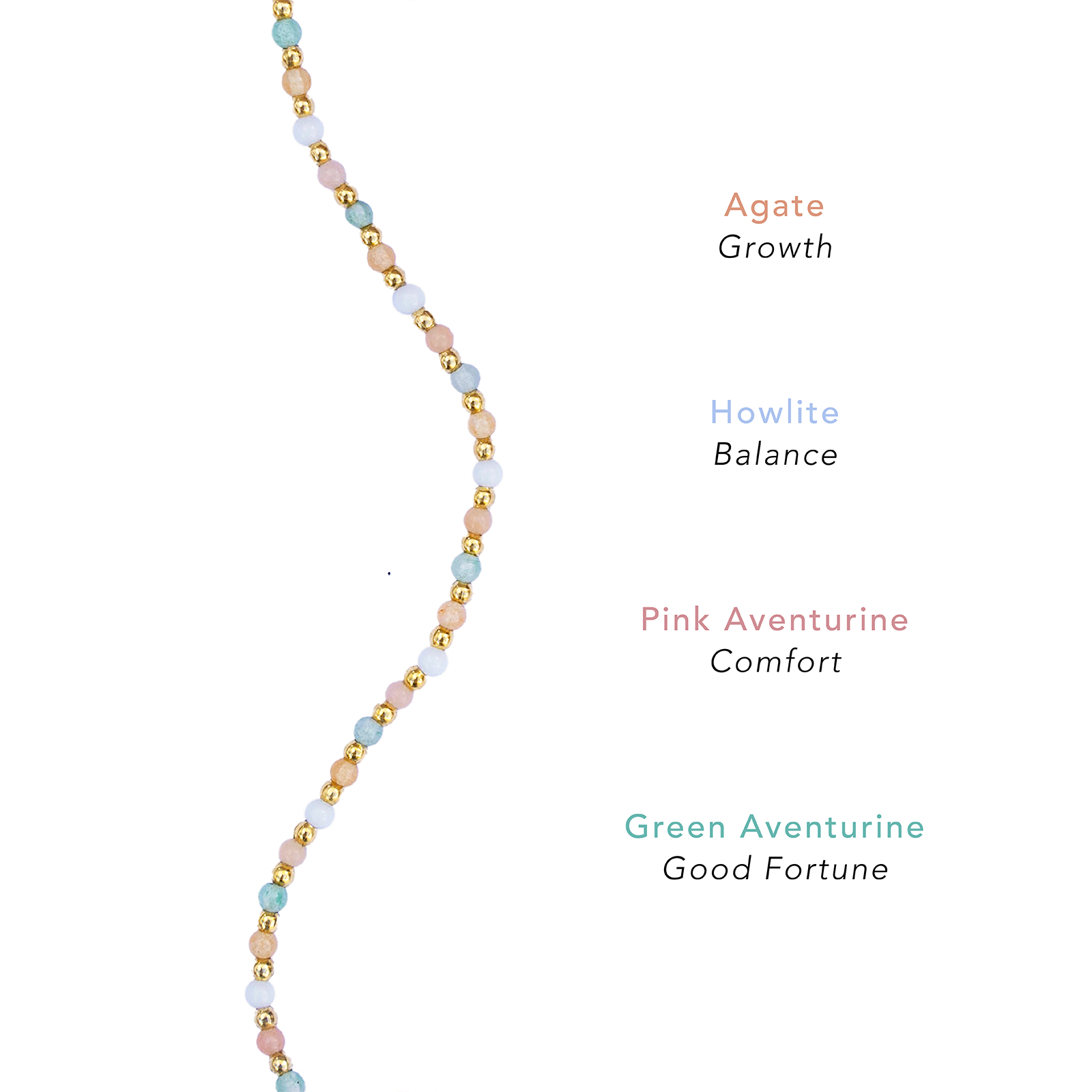 Lotus and Luna - Wholesale Beaded/Pearl Necklace - Good Fortune + Growth 2mm Healing Necklace (Gold)3