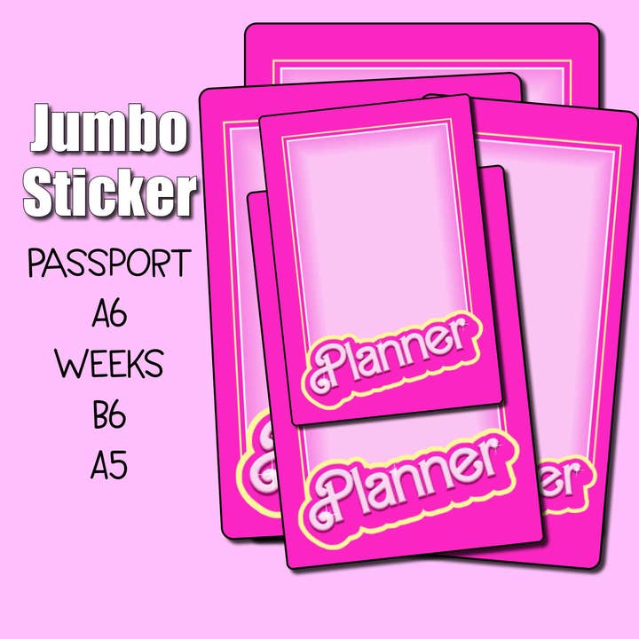 Retro Pink Planner Jumbo Sticker for wholesale by Shine Sticker Studio