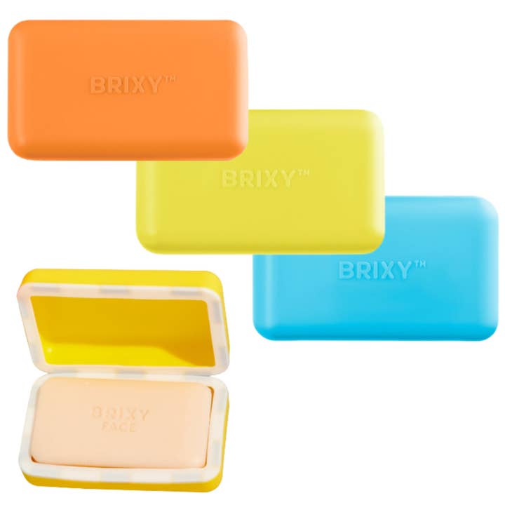 BRIXY - Wholesale Travel Container - Beauty Bar Travel Case Set | 3 Containers + Cotton Mesh Bag