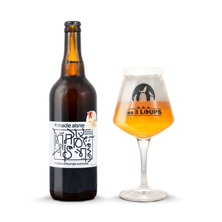 Bière Blonde " MADE AISNE" 7,0° v. 75 cl pour la vente par Brasserie Les 3 Loups