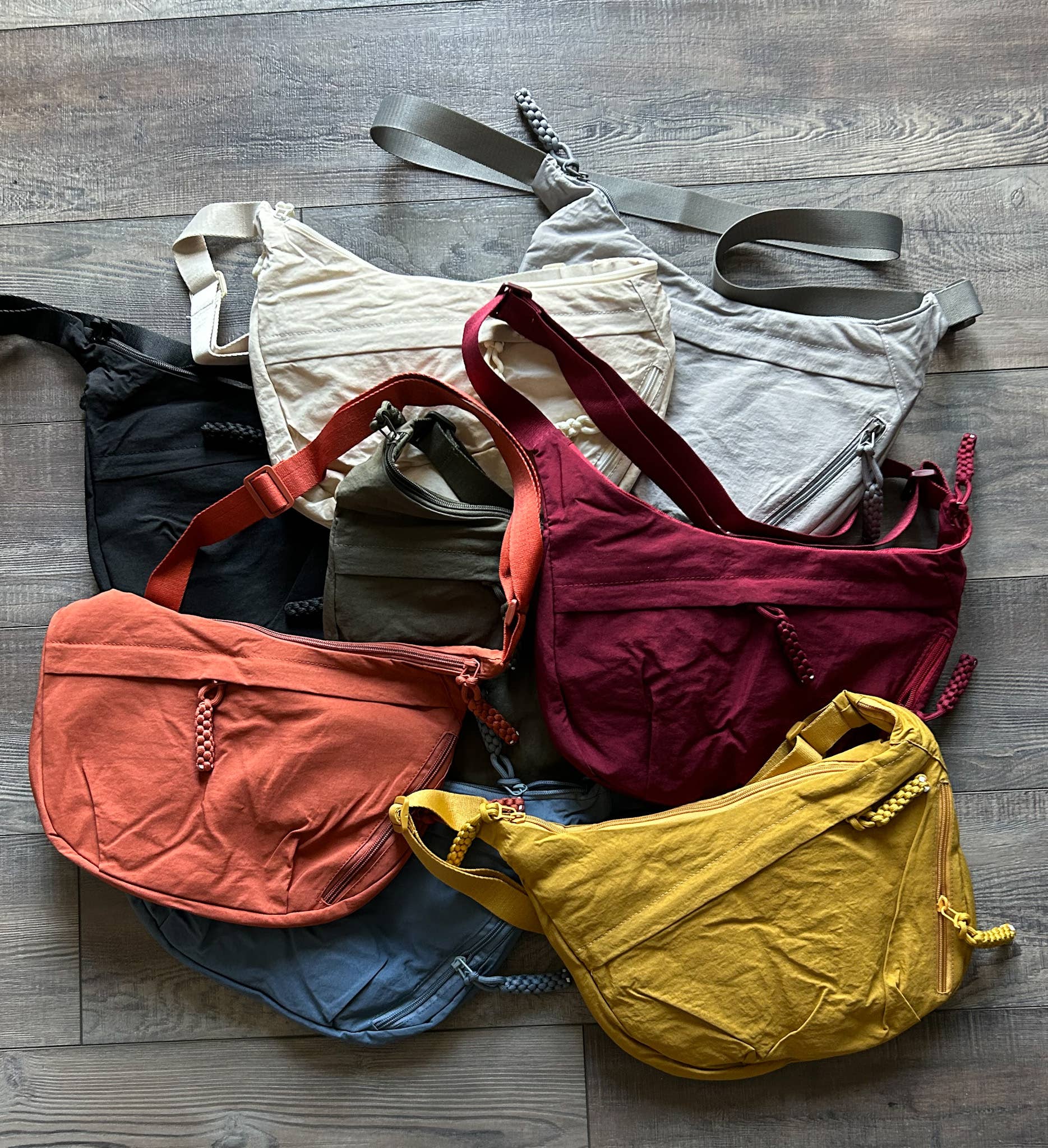 JILLIAN INK LLC - Wholesale Crossbody Bag - Women's - Large Nylon Crescent 3 Zipper Bag 10