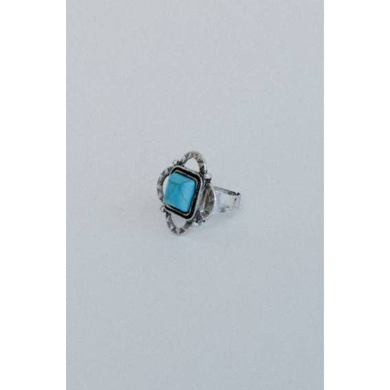 Three Bird Nest - Wholesale Cocktail/Statement Ring - Whimsical Square Ring - Turquoise