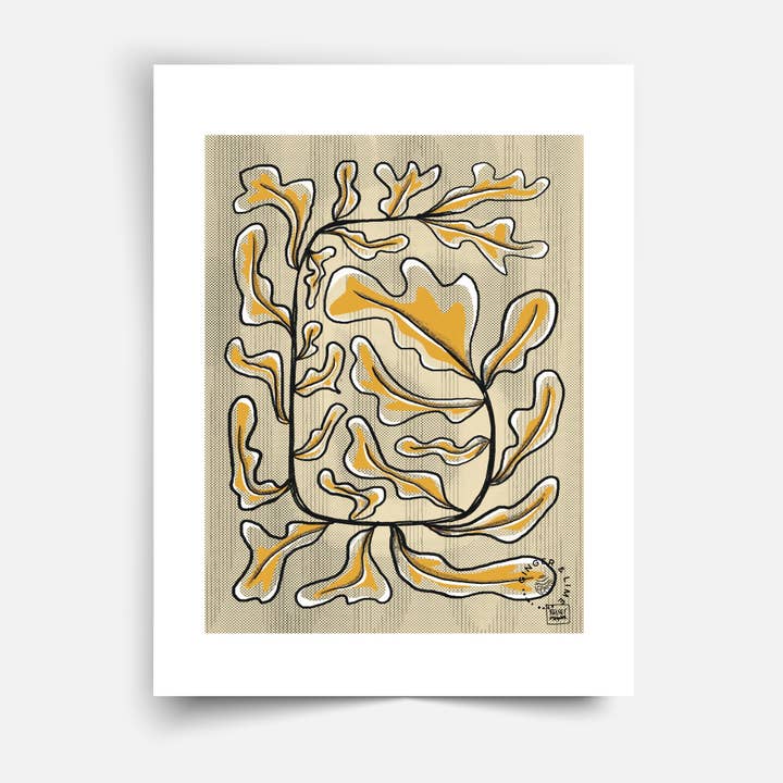 Strange Leaves Impressão Ecrã Neutra por atacado de Ginger & Lime Print Shop