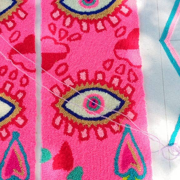 Boutique Femade ® - Wholesale Phone Wallet - Women's - Pink Evil Eye Wayuu Phone Holder3