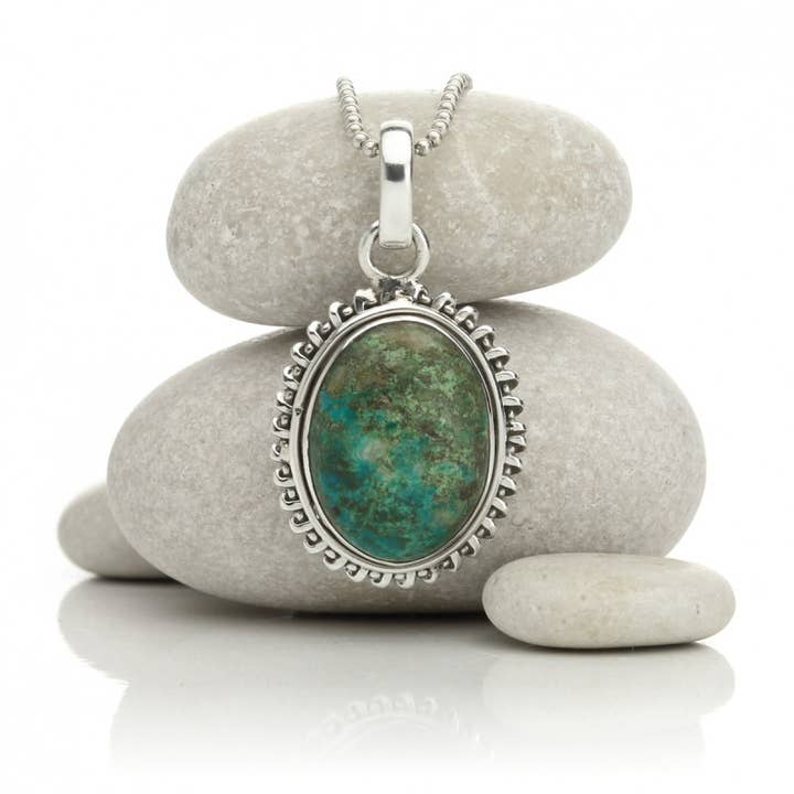 UniArt - Wholesale Pendant/Charm Necklace - Dana Silver Pendant With Natural Stones2