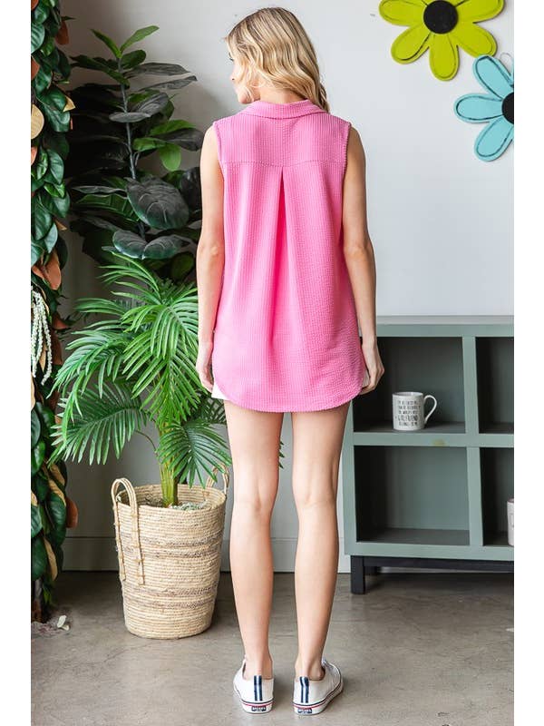 HEIMISH - Wholesale Button Down Shirt - Women's - ET7576-10 SOLID BUTTON DOWN TOP10