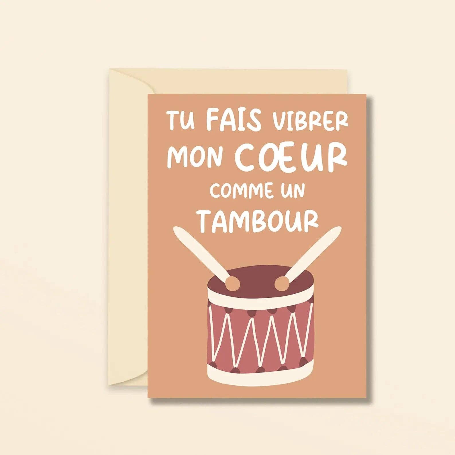 karte.designs - joyeuse carterie - Wholesale Love Card - You make my heart beat like a drum - greeting card