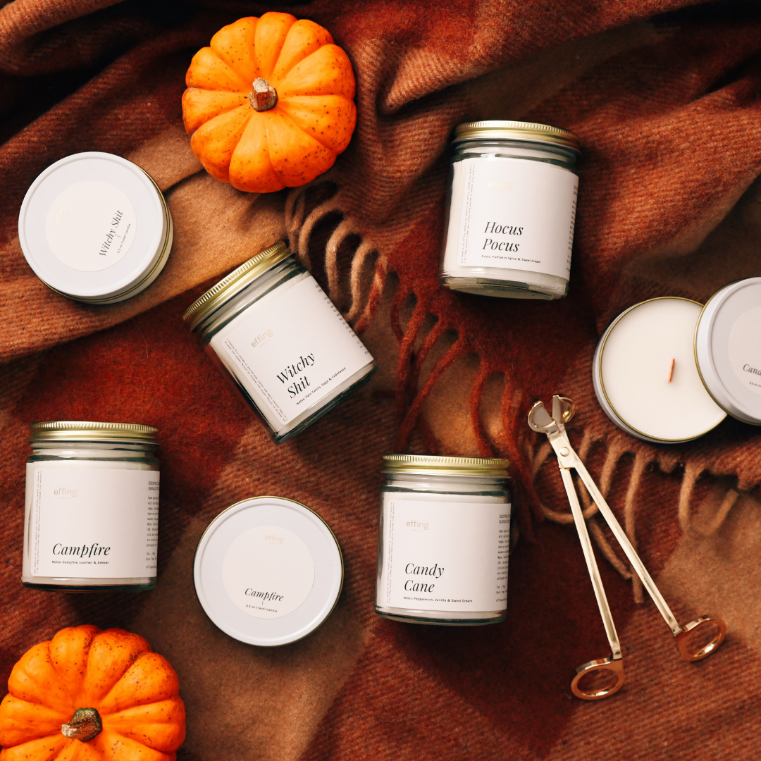 Effing Candle Co. - Wholesale Jar/Filled Candle - Witchy Sh*t Palo Santo, Sage & Cedarwood Wooden Wick Candle1