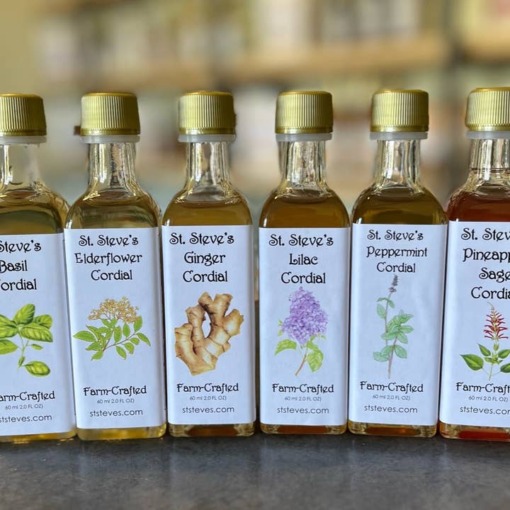 Mini Cordials for wholesale by St. Steve's Farm-Crafted Beverages