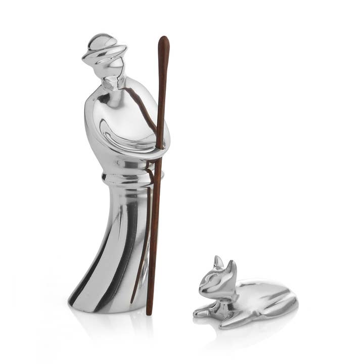 Fête - Crèche miniature avec berger et agneau pour la vente par Nambe