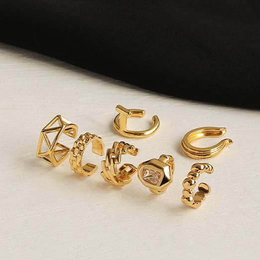 AK Brand - Wholesale Cuff/Wrap Earrings - 18K Gold Plated Ear Cuff Variety7