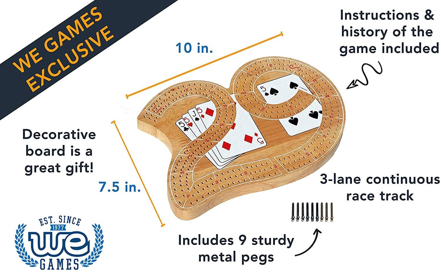 Wood Expressions - Wholesale Board Game - Classic 29 Cribbage Set - Solid Wood 3 Track Board with Pegs1
