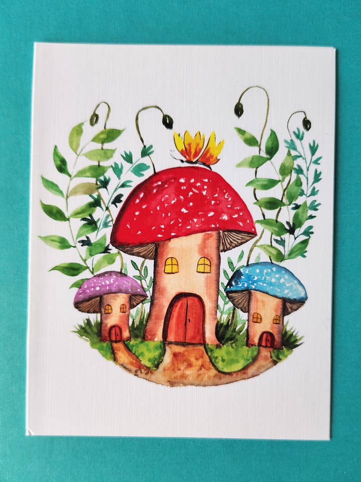 Biglietto di auguri Wonderland| Biglietto di auguri per inaugurazione della casa per la vendita all'ingrosso da parte di Artcolorworks