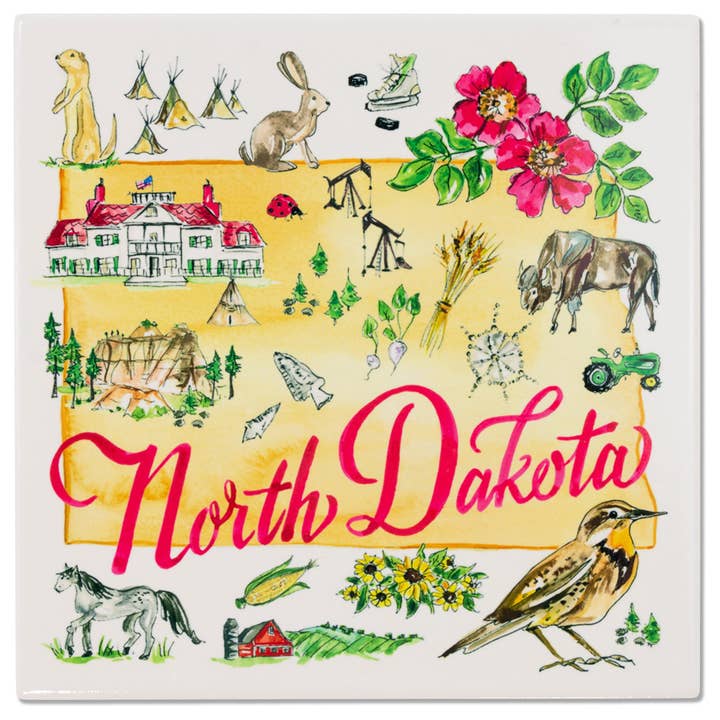 ND State Collection 8 ”Keramisk Grytunderlägg North Dakota Rosanne för wholesale av Boston International