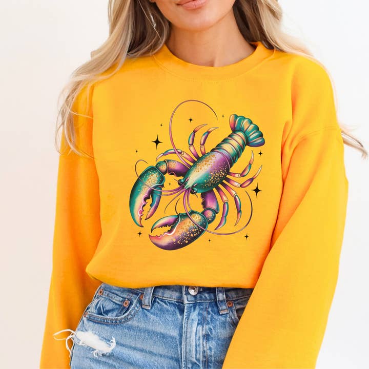 Mardi Gras crawfish women's graphic sweatshirt, Holiday crew for wholesale by ATTA TOOD LLC
