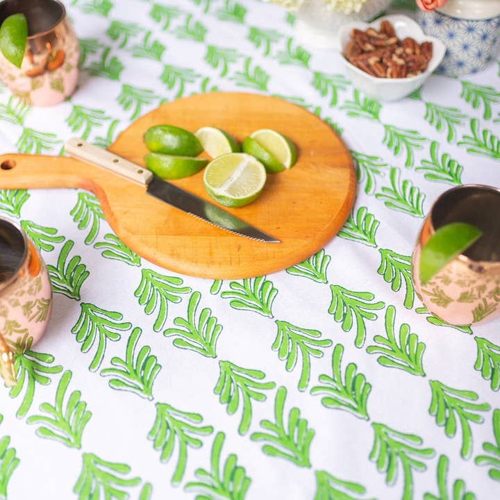 Mended - Wholesale Tablecloth - Table Throw - Palmetto, Evergreen & Vine