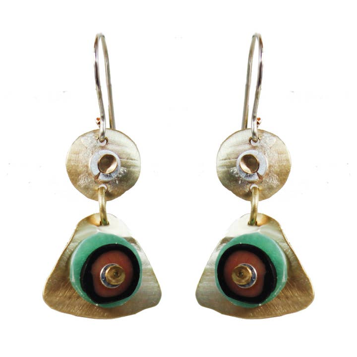 Whitney Designs Ltd. - Wholesale Dangle Earrings - Confetti Earrings Sterling and Brass Handmade in USA0