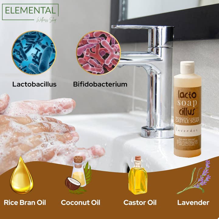 Elemental Wellness | Soap & Toxin-Free Living – wholesale Body wash/shower gel – Lavender Castile Soap | 100% Natural Soap | Palm Oil Free1